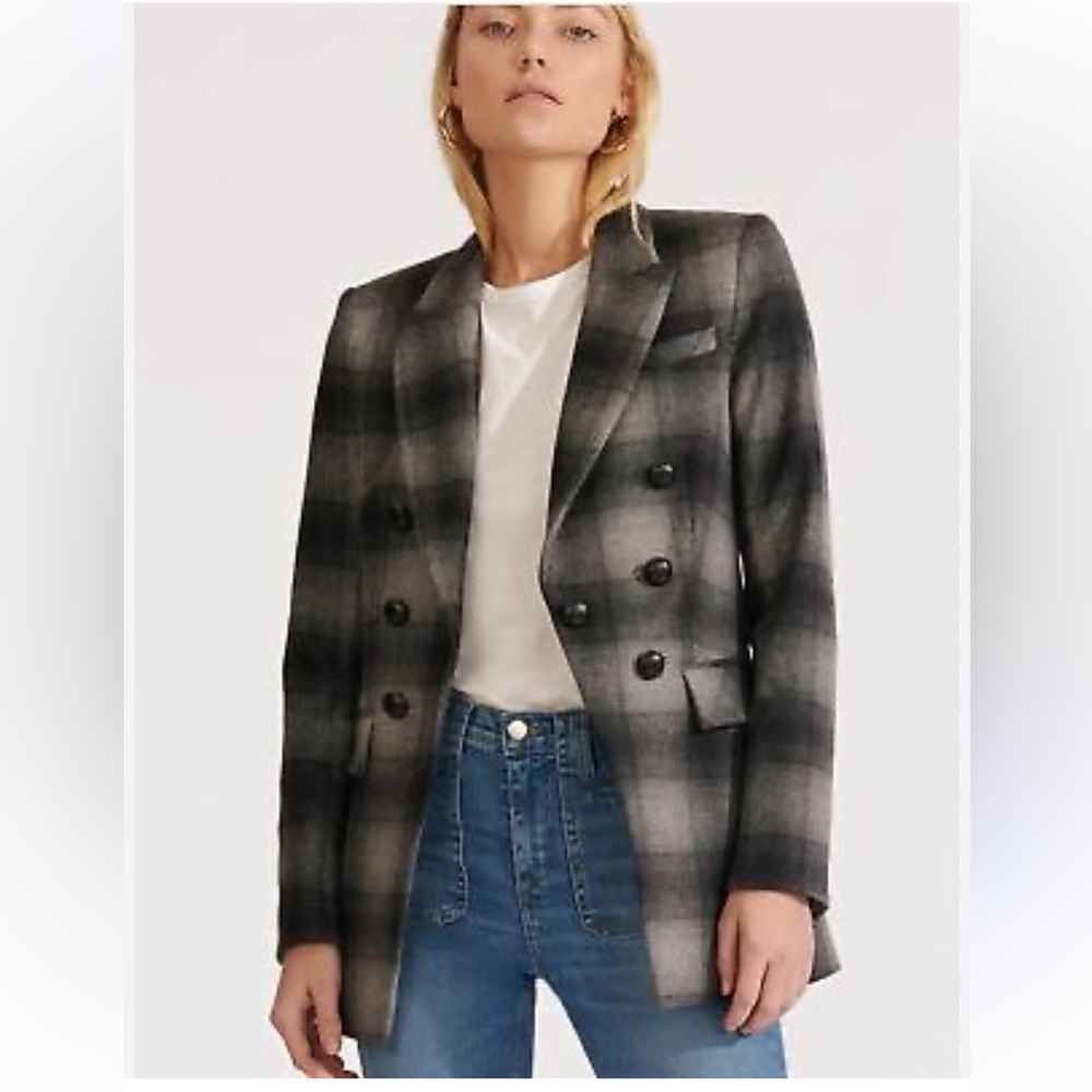 Veronica Beard Black and Gray Plaid Blazer - Picture 3 of 15